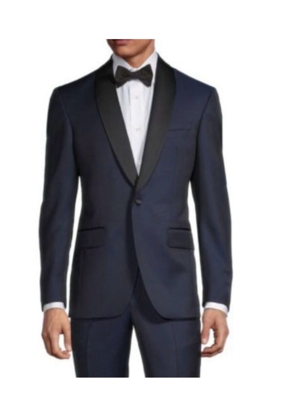 Ted Baker London Navy Tuxedo Jacket with Black Satin Shawl Lapel